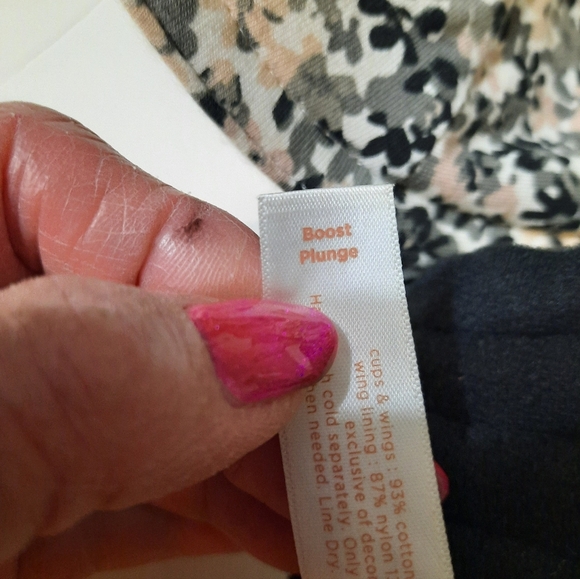 Cacique Black and White Floral Bra 44C - Picture 5 of 10